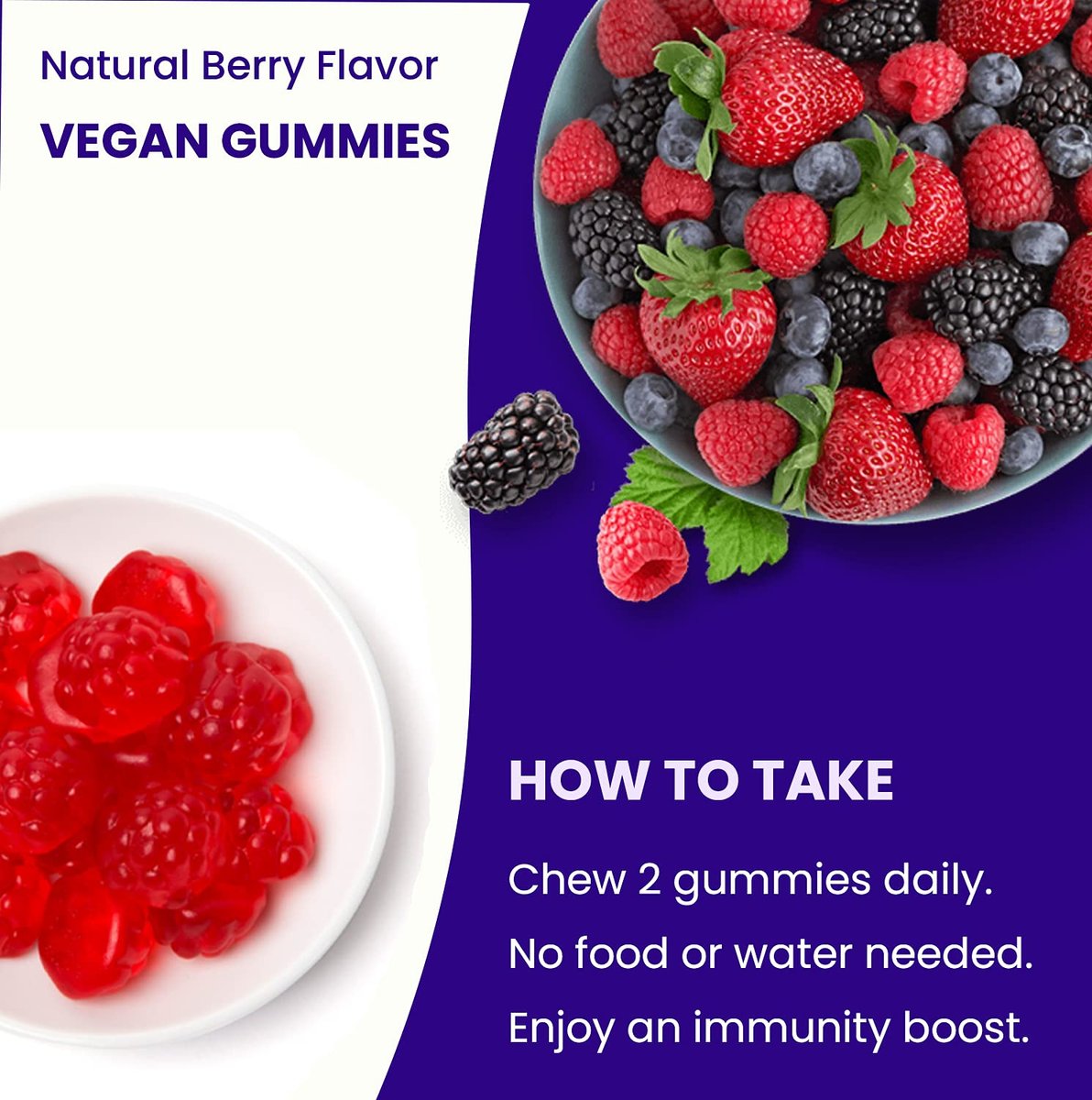 NutraChamps Holunderbeeren Gummibärchen mit Vitamin C, Propolis & Echinacea – Immunsystem Unterstützung für Erwachsene & Kinder – Max Stärke 200mg Sambucus Antioxidans, 60 Stück