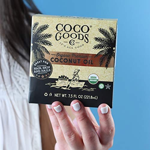 Coco Goods Co. Bio Premium Kokosöl, kaltgepresst aus kontrolliert biologischem Anbau – Ideal für Haar- und Nagelpflege, Hautfeuchtigkeitspflege 7,5 fl. oz (Reise-/Praktische Packung, 0,5 fl. oz x 15 Stück)
