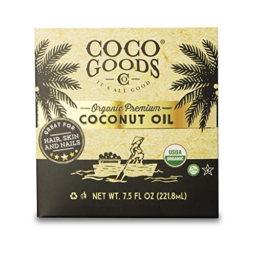 Coco Goods Co. Bio Premium Kokosöl, kaltgepresst aus kontrolliert biologischem Anbau – Ideal für Haar- und Nagelpflege, Hautfeuchtigkeitspflege 7,5 fl. oz (Reise-/Praktische Packung, 0,5 fl. oz x 15 Stück)