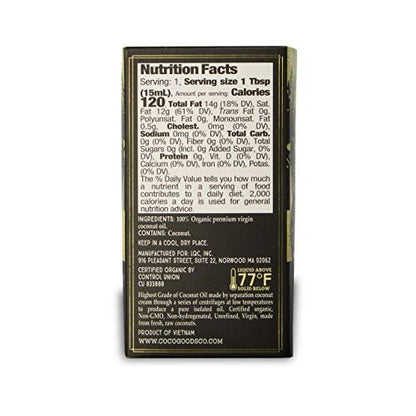 Coco Goods Co. Bio Premium Kokosöl, kaltgepresst aus kontrolliert biologischem Anbau – Ideal für Haar- und Nagelpflege, Hautfeuchtigkeitspflege 7,5 fl. oz (Reise-/Praktische Packung, 0,5 fl. oz x 15 Stück)