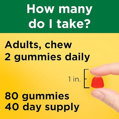 Nature Made Vitamin D3 5000 IE Extra Stärke Gummibärchen für Erwachsene – Knochen- und Immununterstützung, 80 Stück, 40 Tage Vorrat