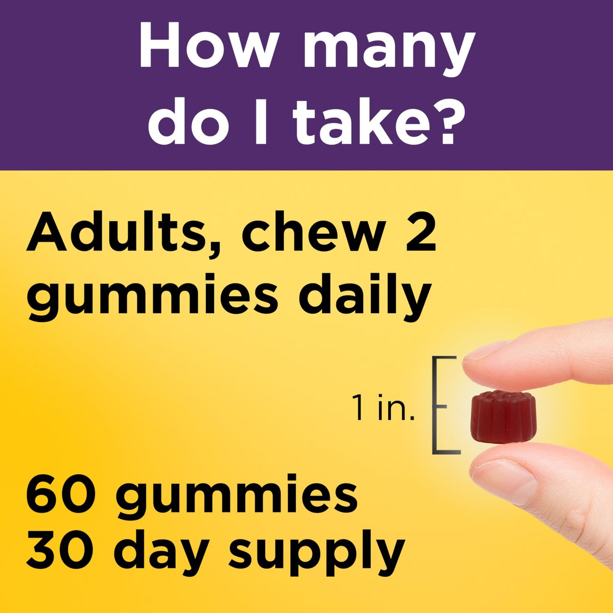 Nature Made Holunderbeeren Gummibärchen mit Vitamin C und Zink – Nahrungsergänzungsmittel für Immununterstützung, 60 Gummibärchen, 30-Tage-Versorgung