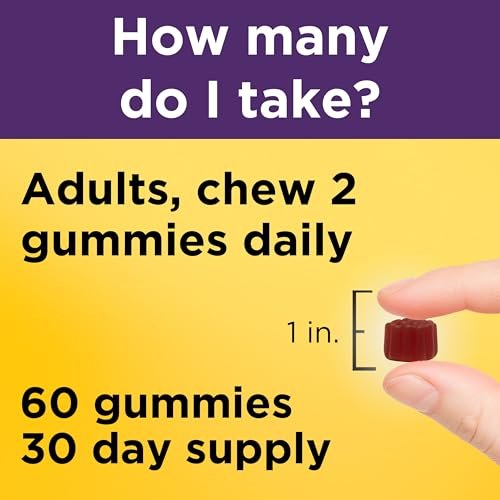 Nature Made Holunderbeeren Gummibärchen mit Vitamin C und Zink – Nahrungsergänzungsmittel für Immununterstützung, 60 Gummibärchen, 30-Tage-Versorgung