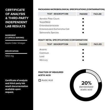 Toniiq Apfelessig Kapseln – Ultrahohe Potenz 2.010 mg mit 20% Essigsäure & Cayennepfeffer – Mit der Mutter – Laborgeprüft – 120 Kapseln