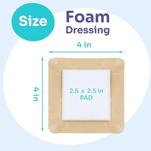 Conkote Silikonhaftende Schaumstoff-Wundauflagen 10x10 cm, wasserdichte Pflaster für die Wundversorgung, Box mit 10 Auflagen