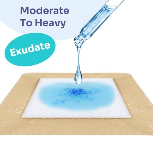 Conkote Silikonhaftende Schaumstoff-Wundauflagen 10x10 cm, wasserdichte Pflaster für die Wundversorgung, Box mit 10 Auflagen