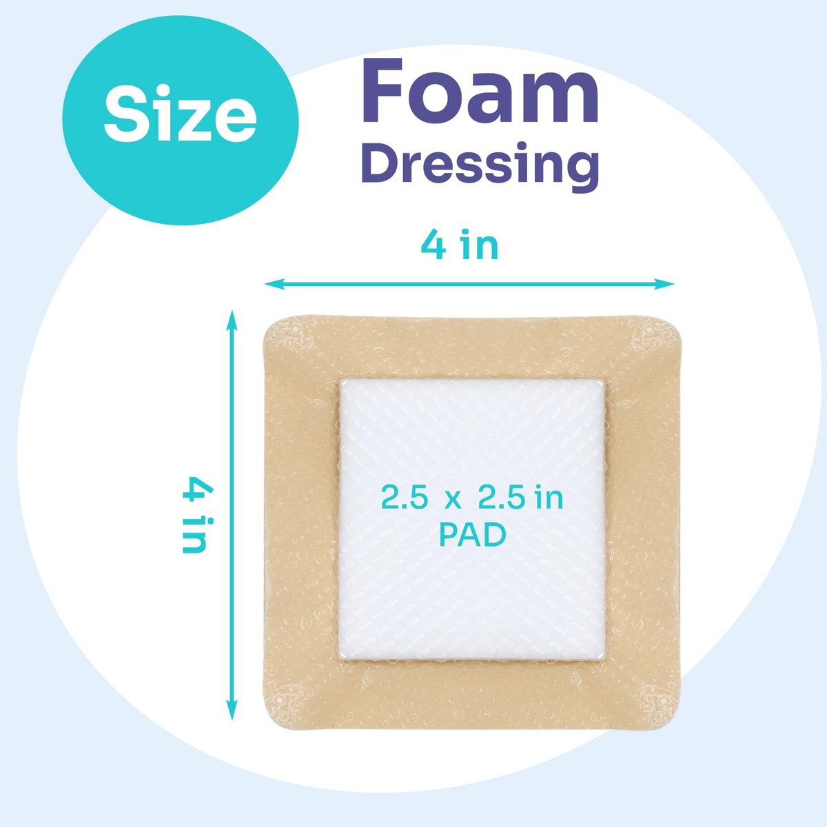 Conkote Silikonhaftende Schaumstoff-Wundauflagen 10x10 cm, wasserdichte Pflaster für die Wundversorgung, Box mit 10 Auflagen