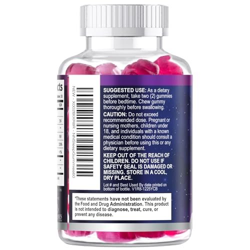 Schlaf Gummis – 8 mg Melatonin pro Portion – mit Passionsblumenextrakt für erholsamen Schlaf – Schnell wirkendes Melatonin Schlafgummi für Erwachsene, Vegan, Nicht-GVO, leckerer Erdbeergeschmack – 60 Gummis