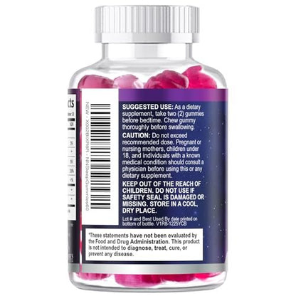 Schlaf Gummis – 8 mg Melatonin pro Portion – mit Passionsblumenextrakt für erholsamen Schlaf – Schnell wirkendes Melatonin Schlafgummi für Erwachsene, Vegan, Nicht-GVO, leckerer Erdbeergeschmack – 60 Gummis
