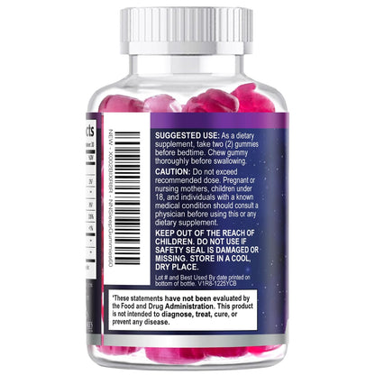 Schlaf Gummis – 8 mg Melatonin pro Portion – mit Passionsblumenextrakt für erholsamen Schlaf – Schnell wirkendes Melatonin Schlafgummi für Erwachsene, Vegan, Nicht-GVO, leckerer Erdbeergeschmack – 60 Gummis