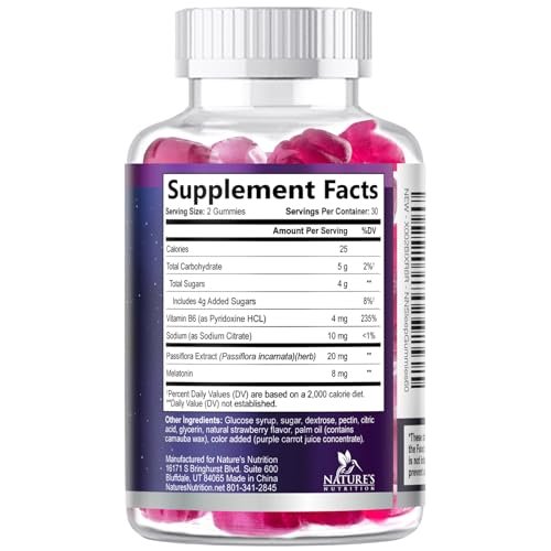Schlaf Gummis - 8mg Melatonin pro Portion - Mit Passionsblumenextrakt für erholsamen Schlaf - Schnell wirkendes Melatonin-Gummi für Erwachsene, Vegan, Nicht-GVO, Leckerer Erdbeergeschmack - 120 Gummis