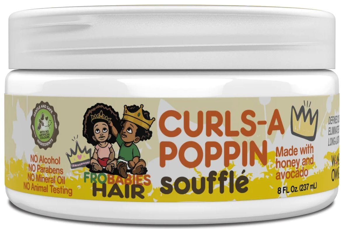 FroBabies Hair Curls-A Poppin Soufflé 8oz – Lockenpflege für definierte, geschmeidige Locken
