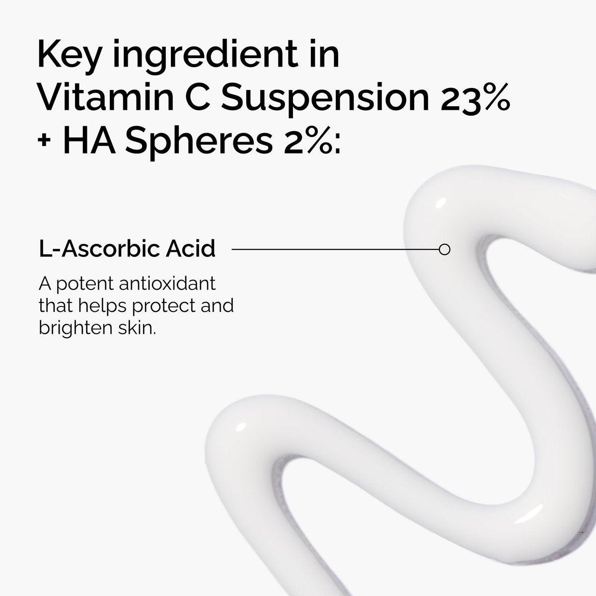 The Ordinary Vitamin C Suspension 23% + Hyaluronic Acid Spheres 2% – Serum mit reiner L-Ascorbinsäure, 30 ml