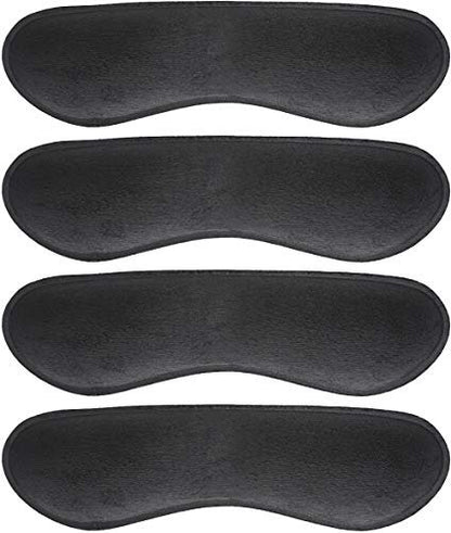 Dr. Foot Fersenpolster Einlegesohlen für zu große Schuhe – Anti-Rutsch-Fersenkleber für lose Schuhe, verhindert Rutschen und Reiben (Schwarz, 4 Paar)