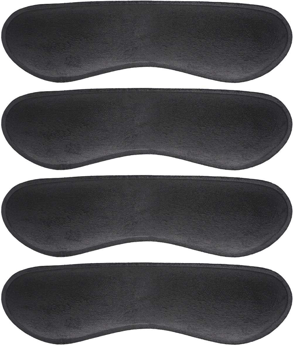 Dr. Foot Fersenpolster Einlegesohlen für zu große Schuhe – Anti-Rutsch-Fersenkleber für lose Schuhe, verhindert Rutschen und Reiben (Schwarz, 4 Paar)