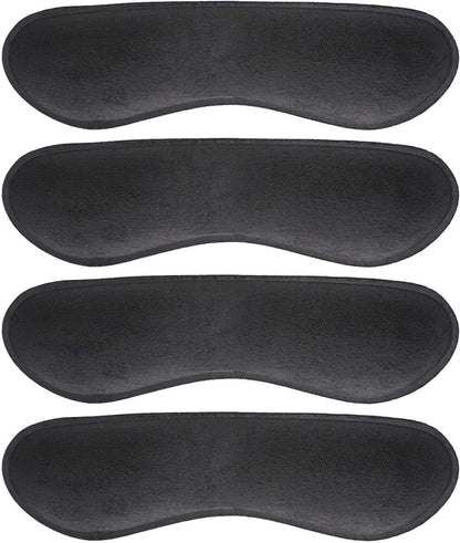 Dr. Foot Fersenpolster Einlegesohlen für zu große Schuhe – Anti-Rutsch-Fersenkleber für lose Schuhe, verhindert Rutschen und Reiben (Schwarz, 4 Paar)