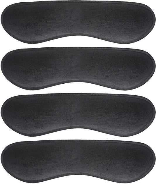 Dr. Foot Fersenpolster Einlegesohlen für zu große Schuhe – Anti-Rutsch-Fersenkleber für lose Schuhe, verhindert Rutschen und Reiben (Schwarz, 4 Paar)