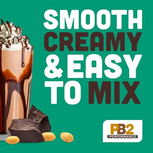 PB2 Performance Erdnuss mit holländischem Kakao – Veganes Proteinpulver mit 20g Protein, kein Zuckerzusatz, präbiotische Ballaststoffe, laktosefrei, zertifiziert vegan, ohne Gentechnik, glutenfrei (2lb)