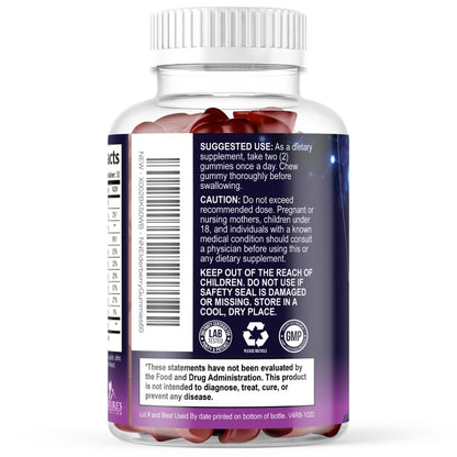 Holunderbeeren Gummies - 3X Stärke Schwarzer Holunder Immununterstützung Gummibärchen mit Vitamin C, D3 und Zink für Kinder & Erwachsene, Immunsystem Stärkung Nahrungsergänzungsmittel, Holunderbeer Vitamine - 60 Gummies