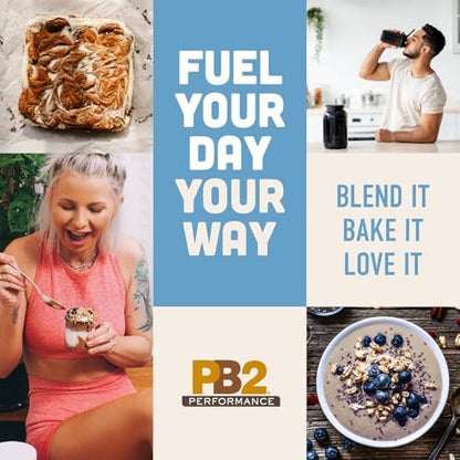 PB2 Performance Mandel-Pflanzenproteinpulver mit Madagaskar-Vanille – 20 g vollständiges Protein, kein Zuckerzusatz, präbiotische Ballaststoffe, vegan, glutenfrei, 1 Pfund