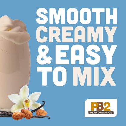 PB2 Performance Mandel-Pflanzenproteinpulver mit Madagaskar-Vanille – 20 g vollständiges Protein, kein Zuckerzusatz, präbiotische Ballaststoffe, vegan, glutenfrei, 1 Pfund