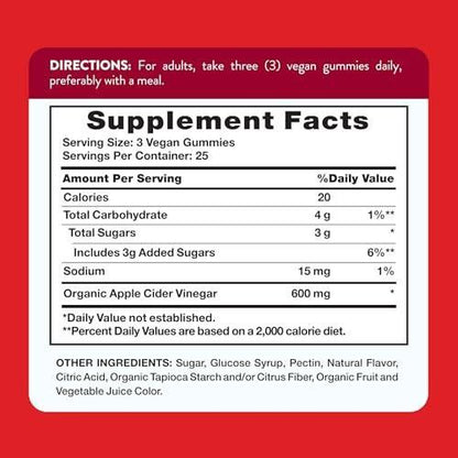 Nature's Truth Apfelessig Vegan Gummis, 600 mg – 75 Stück