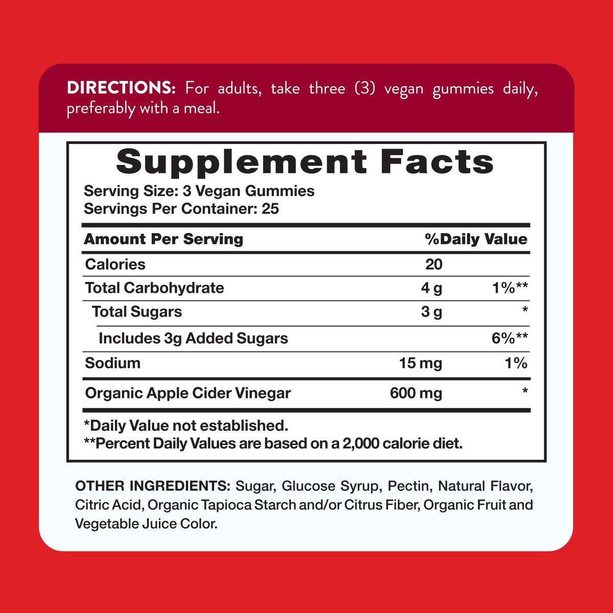 Nature's Truth Apfelessig Vegan Gummis, 600 mg – 75 Stück