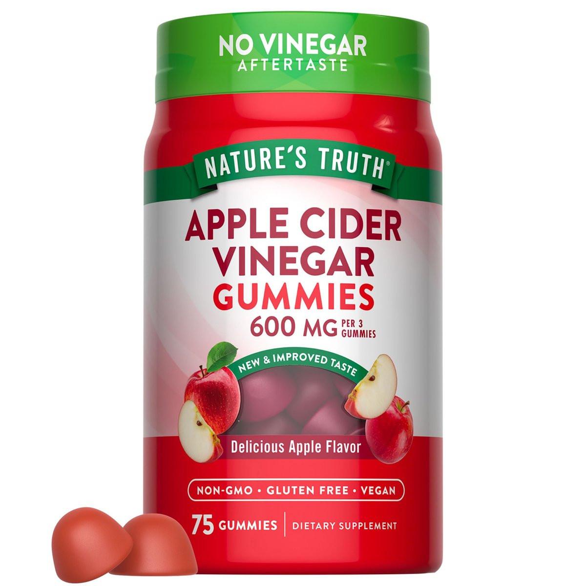 Nature's Truth Apfelessig Vegan Gummis, 600 mg – 75 Stück
