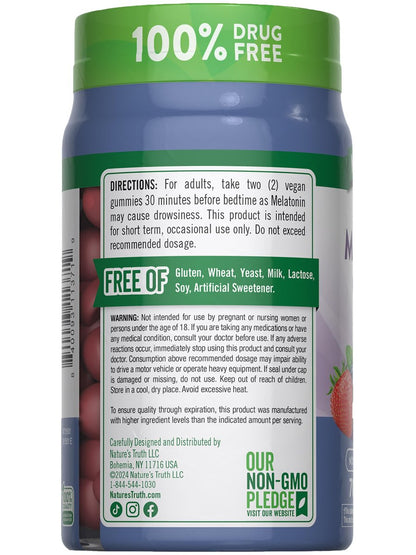 Nature's Truth Melatonin 10 mg Gummis | 70 Stück | Beerengeschmack | Vegan, Nicht-GVO & Glutenfrei