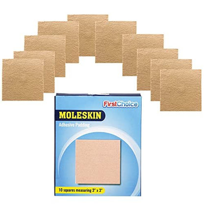 RadBizz Extra Dauerhafte Moleskin-Pflaster - 3" x 3" 10er-Pack