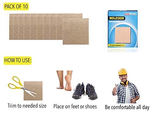 RadBizz Extra Dauerhafte Moleskin-Pflaster - 3" x 3" 10er-Pack