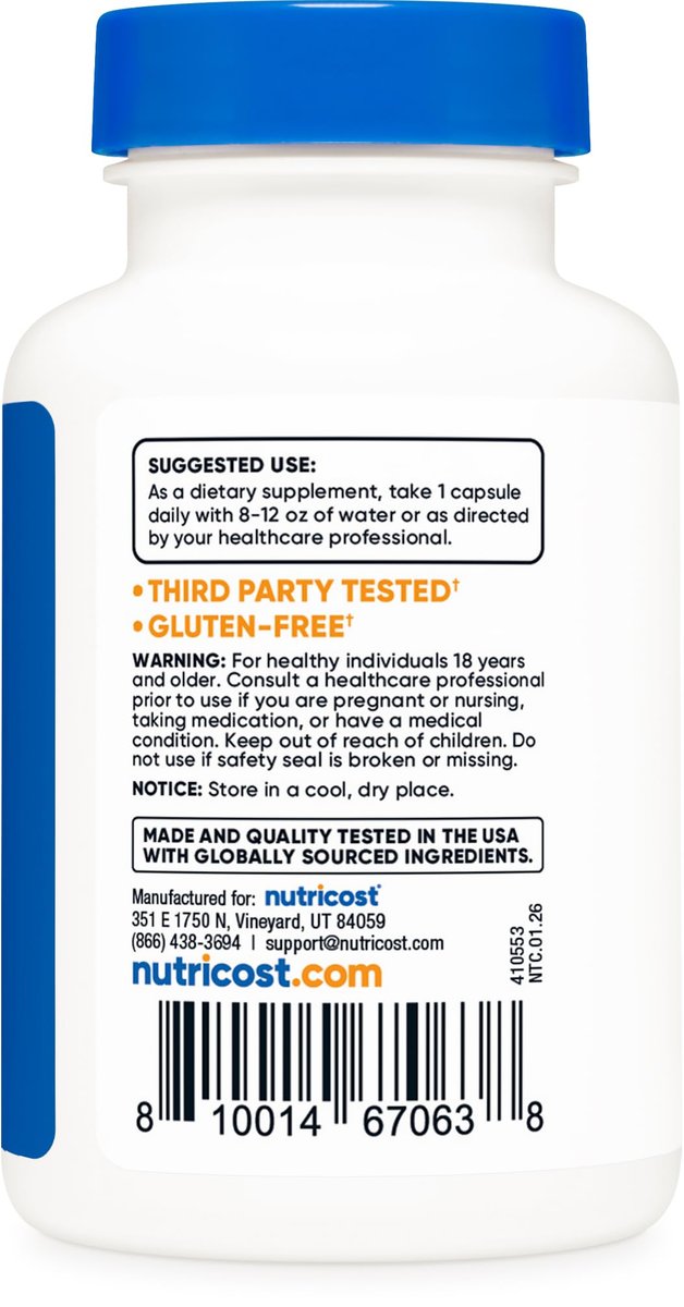 Nutricost Beta Glucan 500mg 1,3/1,6 D-Glucan, 60 vegane Kapseln - Glutenfrei, Nicht-GVO