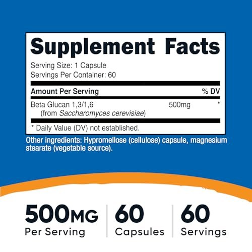 Nutricost Beta Glucan 500mg 1,3/1,6 D-Glucan, 60 vegane Kapseln - Glutenfrei, Nicht-GVO