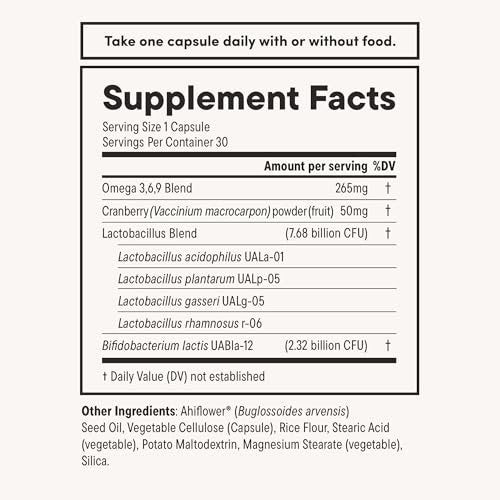 Daily Nouri Probiotika für Frauen | Vaginalgesundheit + Harnwegsunterstützung | Vaginaler pH-Wert & Mikrobiom-Balance | 5 klinisch untersuchte Stämme + Cranberry & Omega | 30-Tage-Vorrat