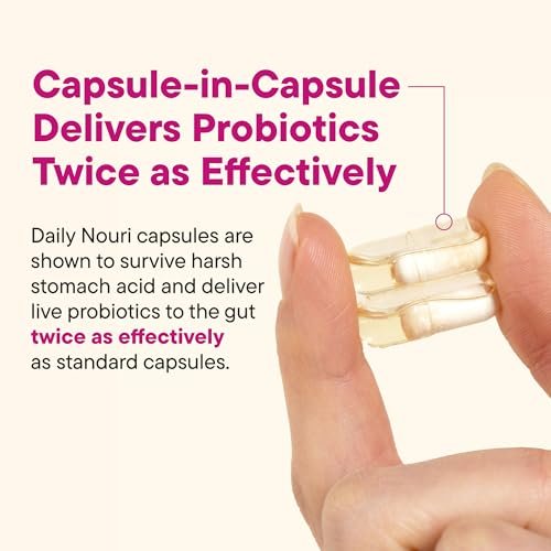 Daily Nouri Probiotika für Frauen | Vaginalgesundheit + Harnwegsunterstützung | Vaginaler pH-Wert & Mikrobiom-Balance | 5 klinisch untersuchte Stämme + Cranberry & Omega | 30-Tage-Vorrat