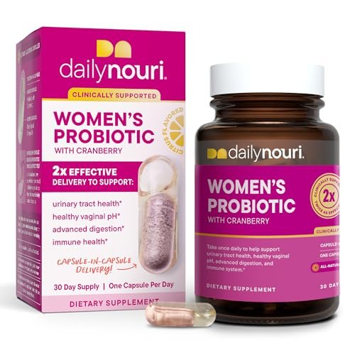 Daily Nouri Probiotika für Frauen | Vaginalgesundheit + Harnwegsunterstützung | Vaginaler pH-Wert & Mikrobiom-Balance | 5 klinisch untersuchte Stämme + Cranberry & Omega | 30-Tage-Vorrat