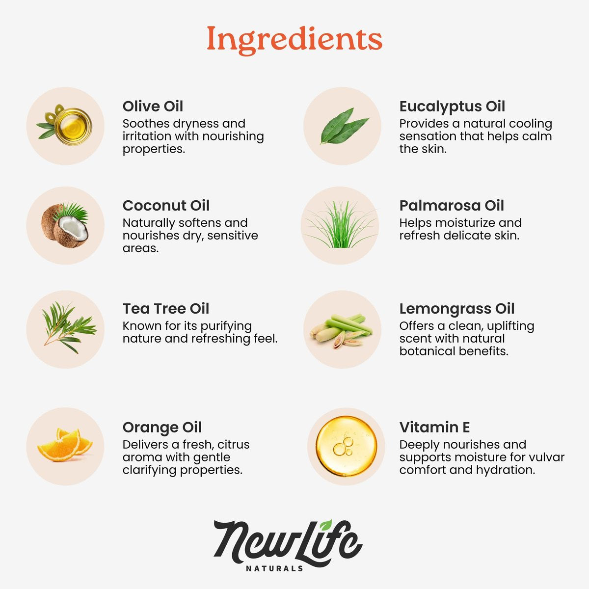 NewLife Naturals Feuchtigkeitsspray für die Intimzone – Vaginaler Feuchtigkeitsspender bei Trockenheit, Juckreiz, Irritationen, pH-Unterstützung in den Wechseljahren mit Olivenöl, Zitronengras und mehr – 60 ml