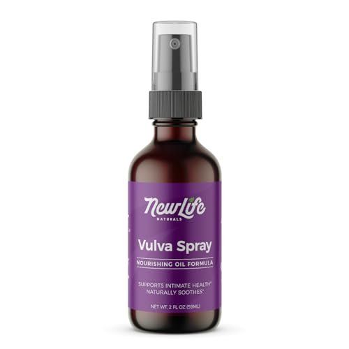 NewLife Naturals Feuchtigkeitsspray für die Intimzone – Vaginaler Feuchtigkeitsspender bei Trockenheit, Juckreiz, Irritationen, pH-Unterstützung in den Wechseljahren mit Olivenöl, Zitronengras und mehr – 60 ml