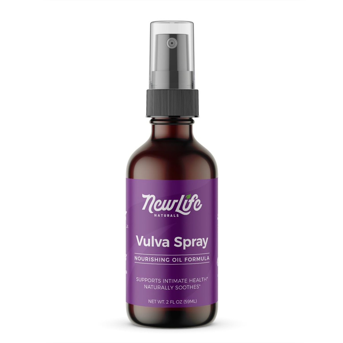 NewLife Naturals Feuchtigkeitsspray für die Intimzone – Vaginaler Feuchtigkeitsspender bei Trockenheit, Juckreiz, Irritationen, pH-Unterstützung in den Wechseljahren mit Olivenöl, Zitronengras und mehr – 60 ml