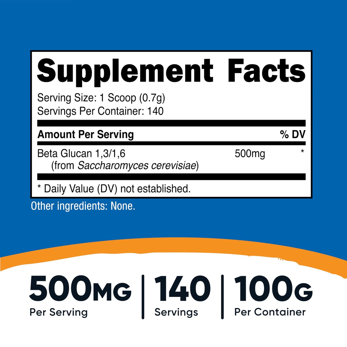 Nutricost Beta Glucan Pulver 100 g - 1,3/1,6 - Non GMO