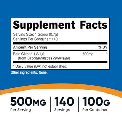 Nutricost Beta Glucan Pulver 100 g - 1,3/1,6 - Non GMO