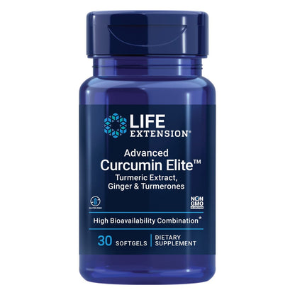 Life Extension Advanced Curcumin Elite Turmeric Extrakt mit Ingwer & Turmeronen – zur Unterstützung der Entzündungsreaktion, Herz-Kreislauf- und Gehirngesundheit – glutenfrei, nicht-GVO – 30 Softgels