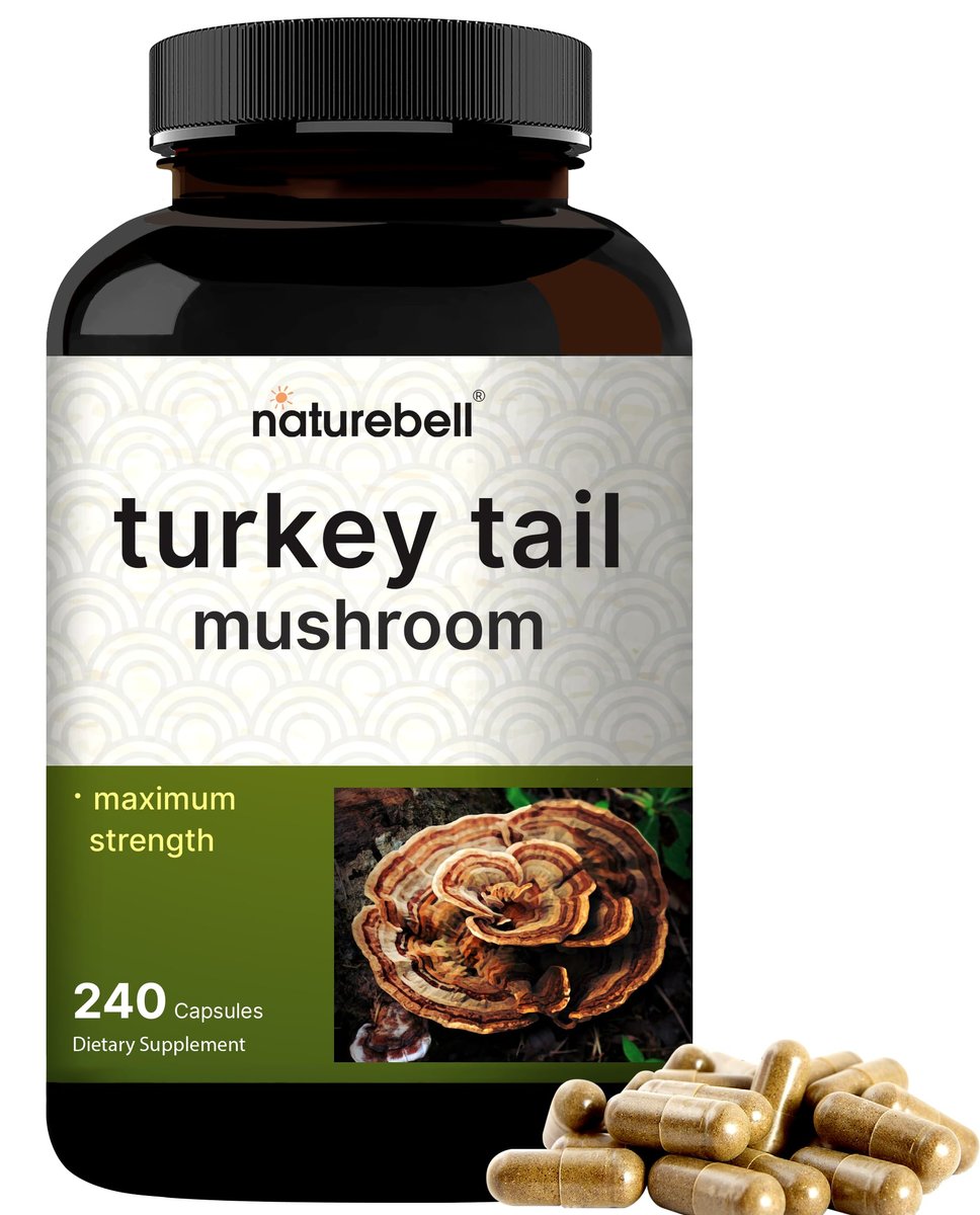 NatureBell Truthahnschwanz-Extrakt Kapseln, 600 mg pro Portion, 240 Stück