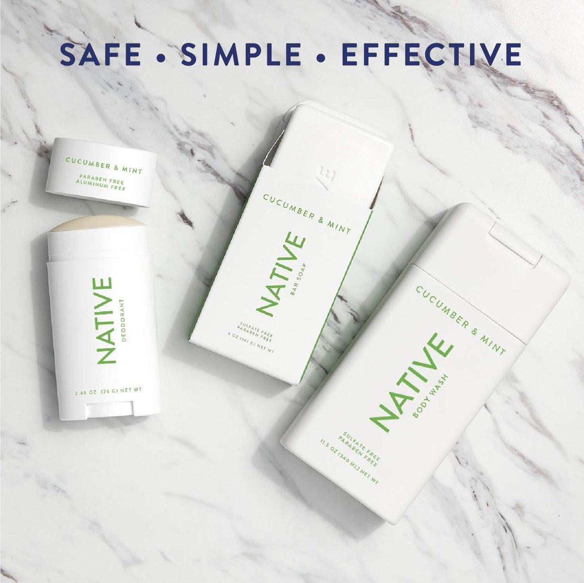Native Duschgel 3er-Pack – Natürliches Duschgel für Damen & Herren – SLS- & Parabenfrei – Gurke & Minze, Kokos & Vanille, Lavendel & Rose