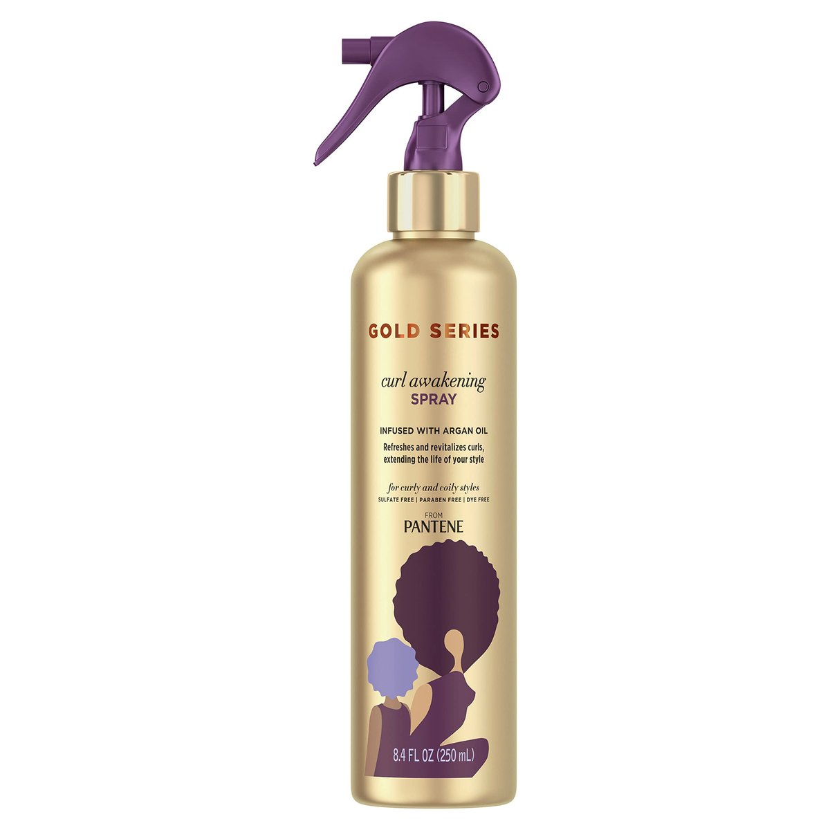 Pantene Gold Series Curl Awakening Spray – Lockenauffrischungsspray für lockiges und krauses Haar mit Arganöl, 8,4 Fl Oz