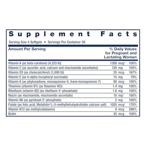 Life Extension Prenatal Advantage – Hochwertiges Schwangerschafts-Multivitamin mit Folsäure, Cholin, Omega-3, Vitamin C, D3, B1, B6, B12, Zink, Niacin – 120 Softgels, Glutenfrei, Nicht-GVO