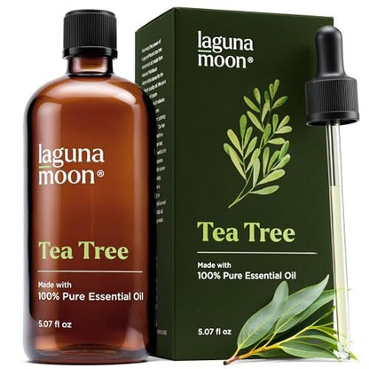 Lagunamoon Australisches Teebaumöl 150 ml – XXL Flasche mit Tropfer für Kerzenherstellung und Reinigungsprodukte – Duftöl für Aromatherapie, Entspannung, Diffuser, Yoga, Hauspflege