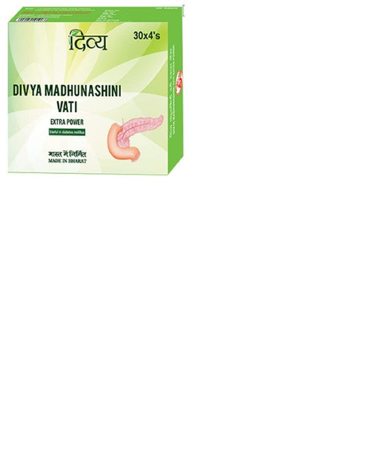 Patanjali Divya Madhunashini Vati Extra Power – 120 Tabletten (30 Stück x 4) – Ayurvedisches Nahrungsergänzungsmittel