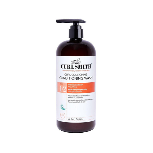 CURLSMITH Curl Quenching Conditioning Wash – Veganes Co-Wash 2-in-1 Conditioner & Shampoo für welliges, lockiges und krauses Haar (946 ml)