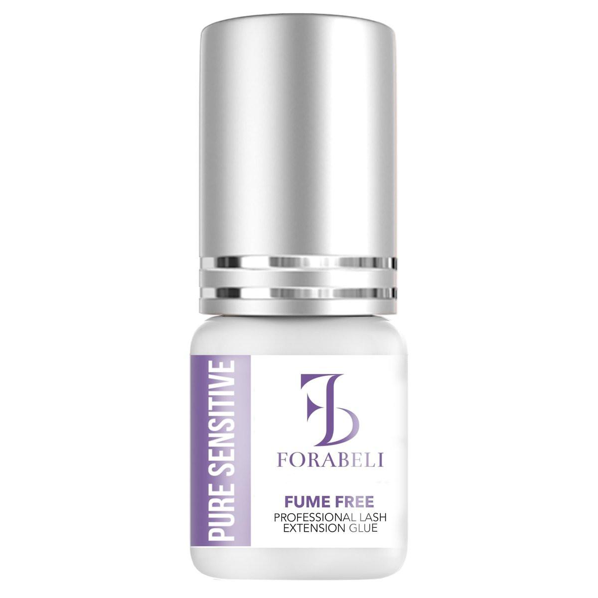 Forabeli Pure Sensitive Wimpernkleber – Rauchfreier Wimpernverlängerungskleber mit 6-7 Sekunden Trocknungszeit und 4 Wochen Halt für empfindliche Augen | Schwarz, 5 ml